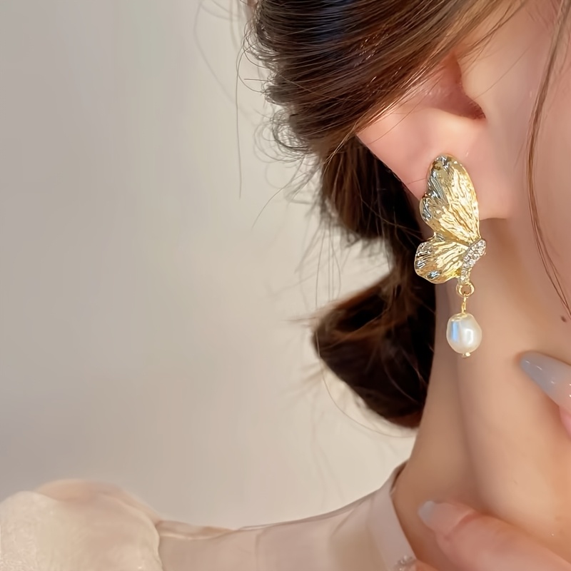 Women's Elegant Plated Stud Earrings for Parties